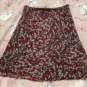 Express Red and Black A-Line Skirt